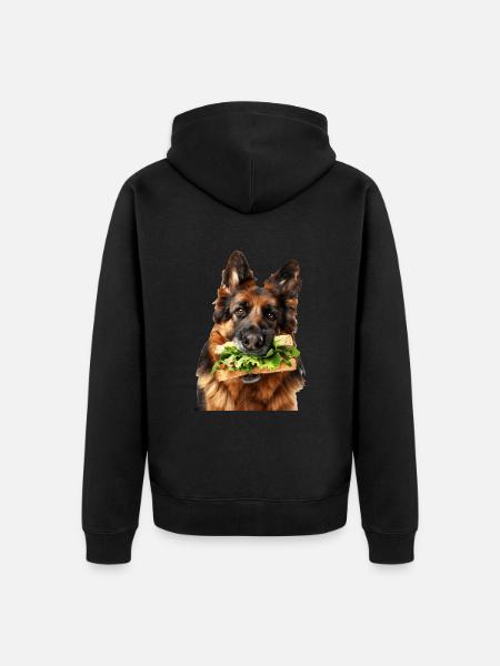German Shepherd - Unisex Premium Organic Zip Hoodie - black