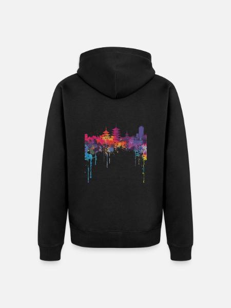 Kanazawa - Unisex Premium Organic Zip Hoodie - black