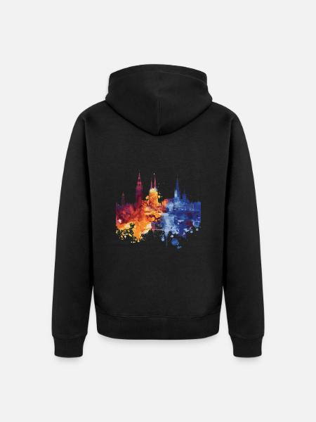 Hoogeveen - Unisex Premium Bio Zip Hoodie - Schwarz