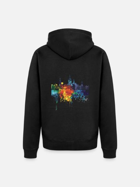 Rijswijk - Unisex Premium Bio Zip Hoodie - Schwarz