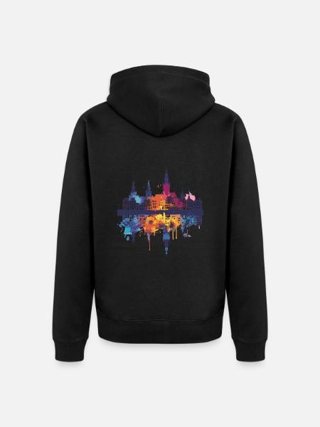 Schiedam - Unisex Premium Organic Zip Hoodie - black