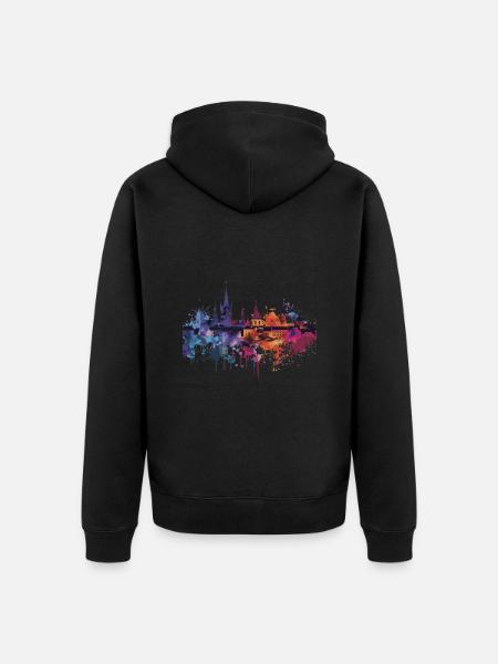 Pruszków - Unisex Premium Bio Zip Hoodie - Schwarz