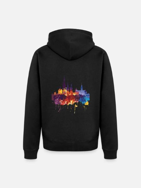 Sosnowiec - Unisex Premium Organic Zip Hoodie - black