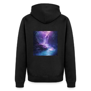 Japan - Unisex Premium Bio Zip Hoodie - Schwarz - Hinten - Nico (187cm)