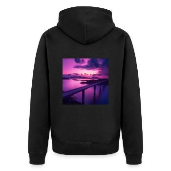 Japan - Unisex Premium Bio Zip Hoodie - Schwarz - Hinten - Nico (187cm)