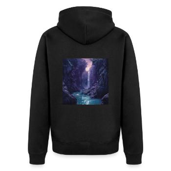 Japan - Unisex Premium Bio Zip Hoodie - Schwarz - Hinten - Nico (187cm)
