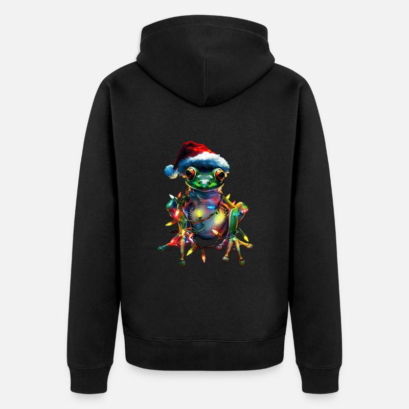 Grenouille Noël - Veste à capuche bio Premium Unisexe - noir