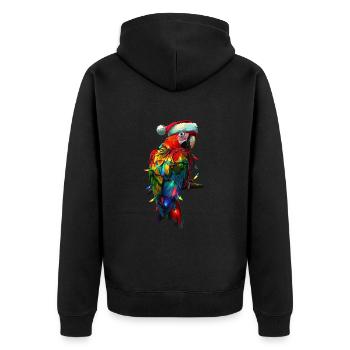 Parrot Christmas - Unisex Premium Organic Zip Hoodie - black - Back - Nico (187cm)