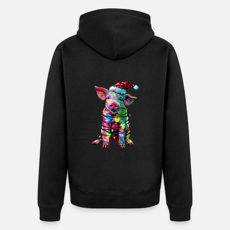 Noël cochon - Veste à capuche bio Premium Unisexe - noir