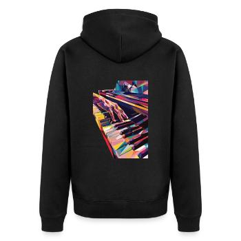 Piano - Veste à capuche bio Premium Unisexe - noir - Dos - Nico (187cm)