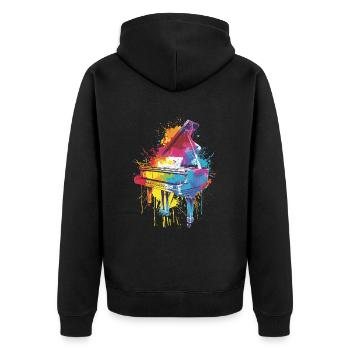 Piano - Veste à capuche bio Premium Unisexe - noir - Dos - Nico (187cm)