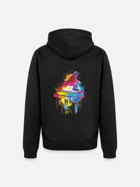Klavier - Unisex Premium Bio Zip Hoodie - Schwarz