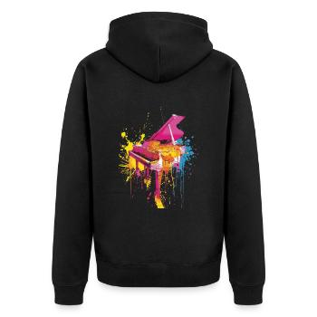Piano - Veste à capuche bio Premium Unisexe - noir - Dos - Nico (187cm)