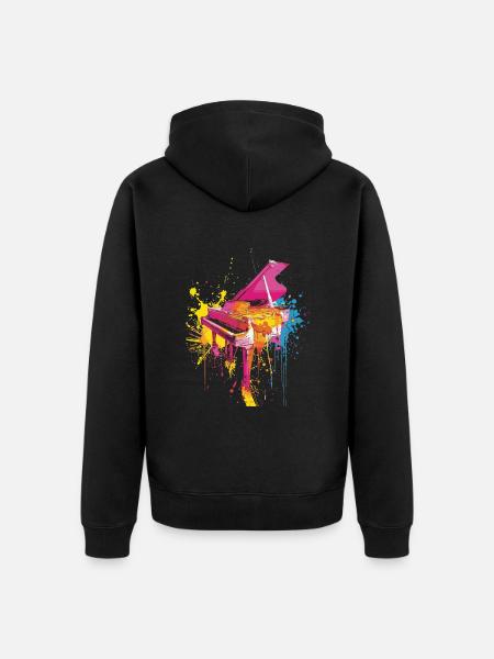 Piano - Veste à capuche bio Premium Unisexe - noir