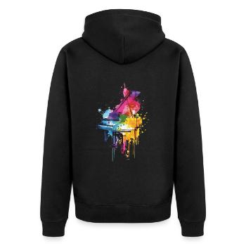Piano - Veste à capuche bio Premium Unisexe - noir - Dos - Nico (187cm)