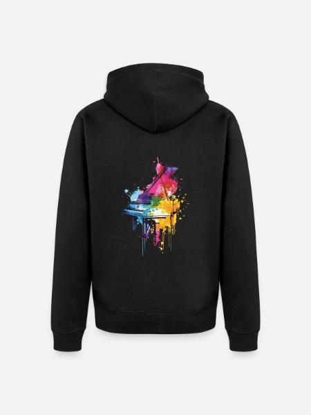 Piano - Unisex Premium Organic Zip Hoodie - black