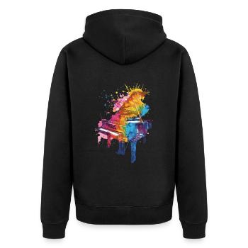 Piano - Veste à capuche bio Premium Unisexe - noir - Dos - Nico (187cm)