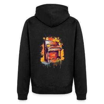 Piano - Veste à capuche bio Premium Unisexe - noir - Dos - Nico (187cm)