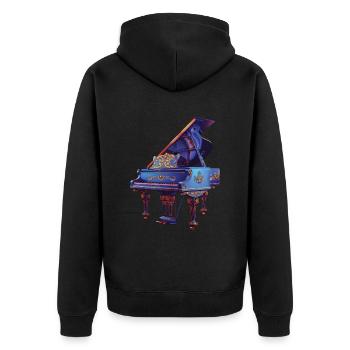 Piano - Veste à capuche bio Premium Unisexe - noir - Dos - Nico (187cm)