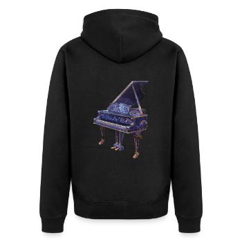 Piano - Veste à capuche bio Premium Unisexe - noir - Dos - Nico (187cm)