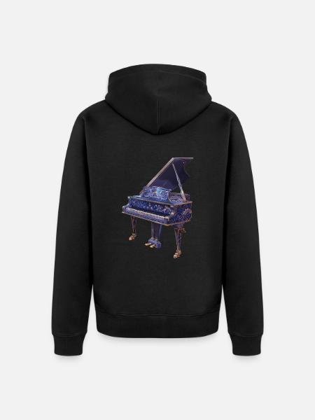 Klavier - Unisex Premium Bio Zip Hoodie - Schwarz