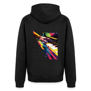 Piano - Veste à capuche bio Premium Unisexe - noir - Dos - Nico (187cm)
