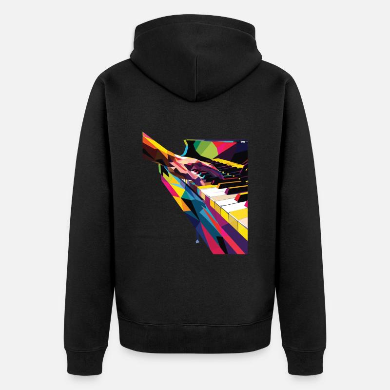 Piano - Veste à capuche bio Premium Unisexe - noir