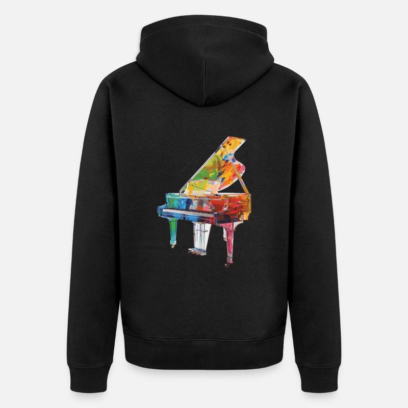 Piano - Veste à capuche bio Premium Unisexe - noir