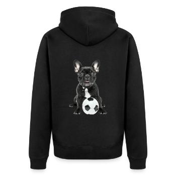 Bouledogue français - Veste à capuche bio Premium Unisexe - noir - Dos - Nico (187cm)