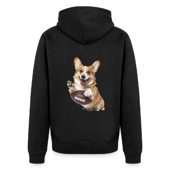 Pitbull Corgi américain - Veste à capuche bio Premium Unisexe - noir - Dos - Nico (187cm)