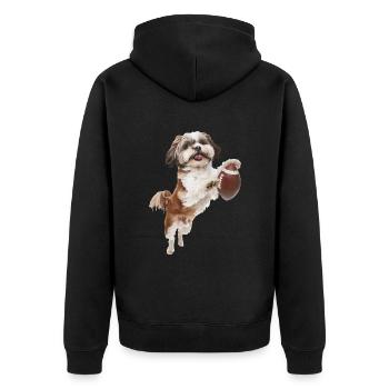 Shih Tzu - Unisex Premium Organic Zip Hoodie - black - Back - Nico (187cm)