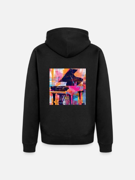 Piano - Unisex Premium Organic Zip Hoodie - black