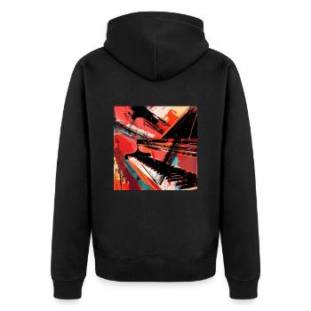 Piano - Veste à capuche bio Premium Unisexe - noir - Dos - Nico (187cm)