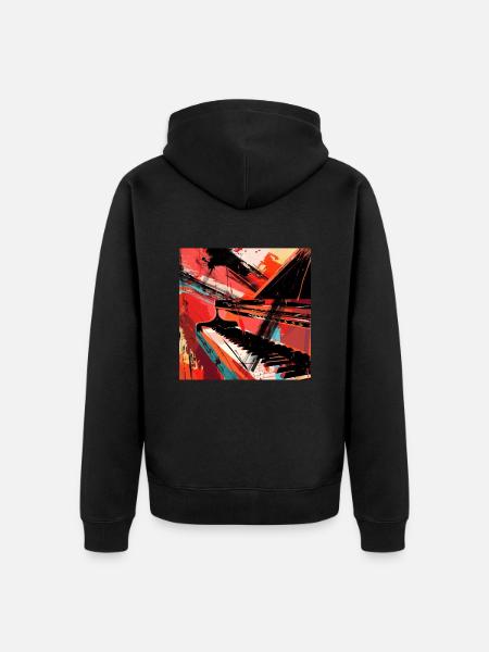 Piano - Unisex Premium Organic Zip Hoodie - black
