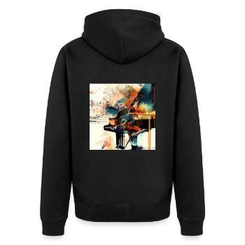 Piano - Veste à capuche bio Premium Unisexe - noir - Dos - Nico (187cm)