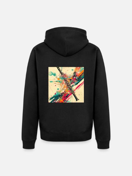 Transverse flute - Unisex Premium Organic Zip Hoodie - black