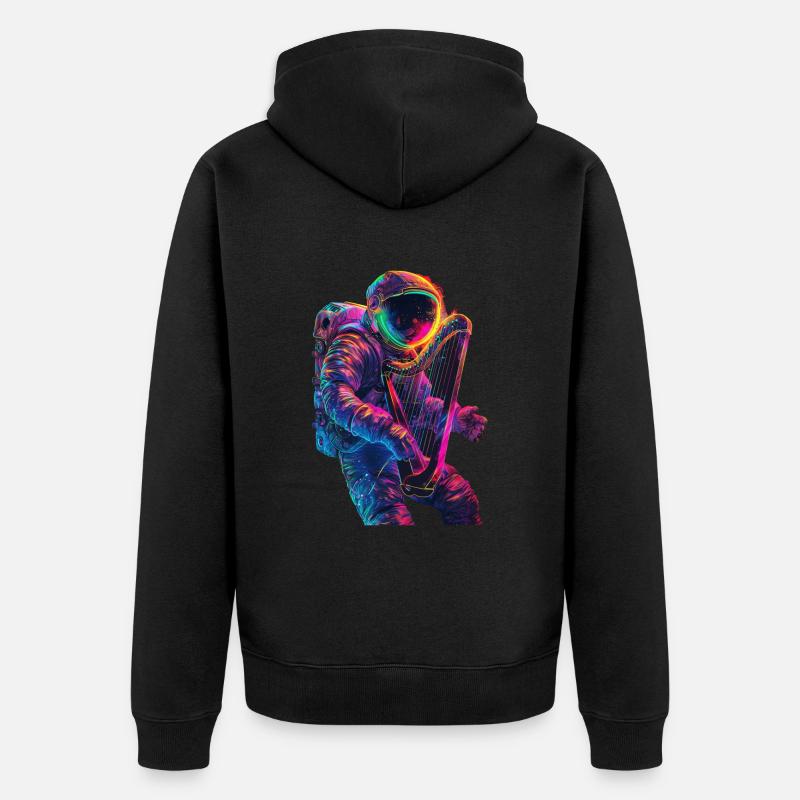 Harpe astronaute - Veste à capuche bio Premium Unisexe - noir