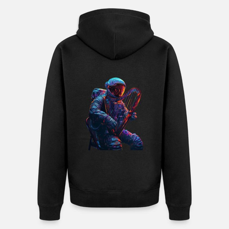 Harpe astronaute - Veste à capuche bio Premium Unisexe - noir