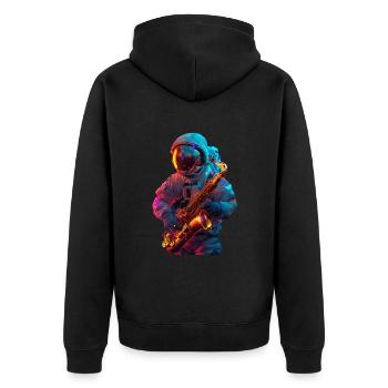 Saxophone astronaute - Veste à capuche bio Premium Unisexe - noir - Dos - Nico (187cm)
