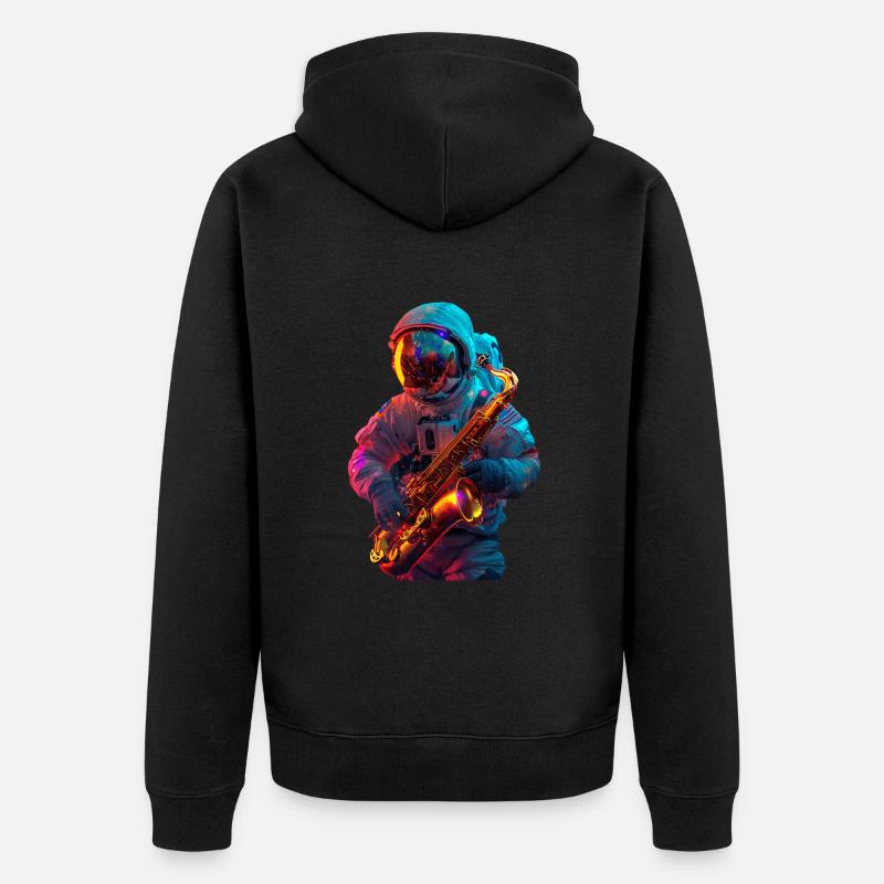 Saxophone astronaute - Veste à capuche bio Premium Unisexe - noir