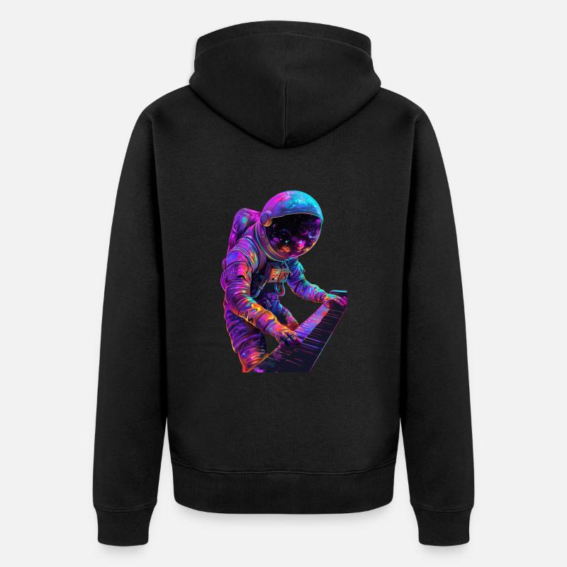 Piano astronaute - Veste à capuche bio Premium Unisexe - noir