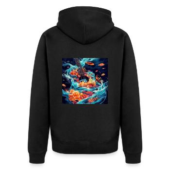 Guitare Poisson - Veste à capuche bio Premium Unisexe - noir - Dos - Nico (187cm)