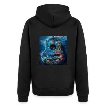 Guitare Poisson - Veste à capuche bio Premium Unisexe - noir - Dos - Nico (187cm)
