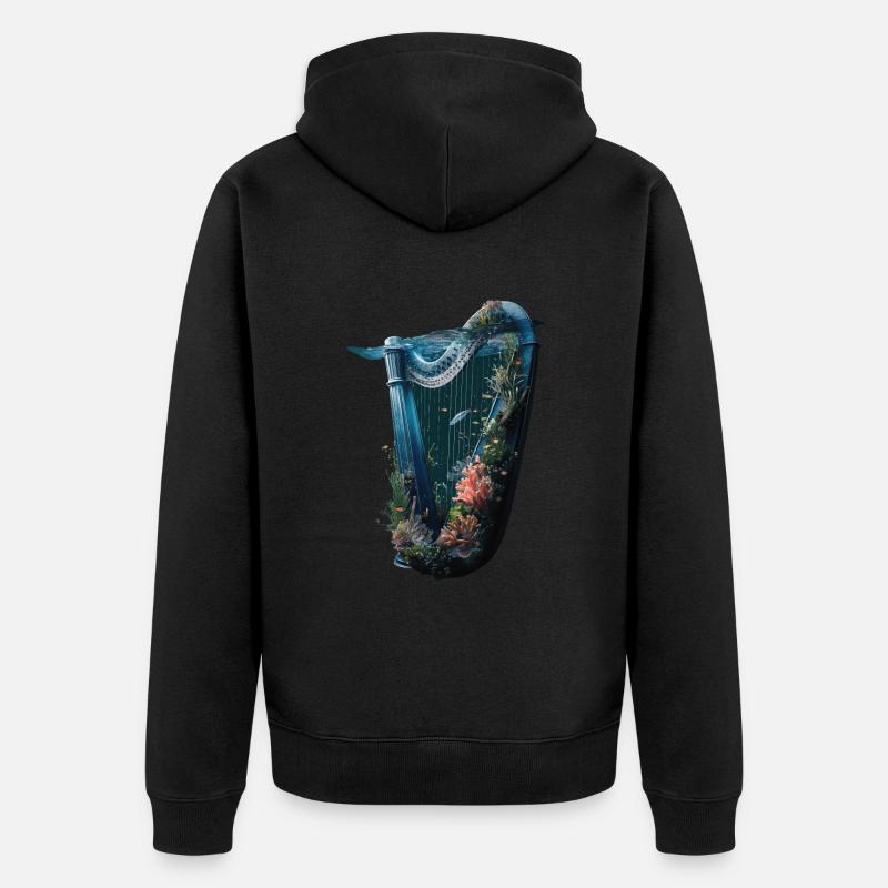 Harpe à poisson - Veste à capuche bio Premium Unisexe - noir