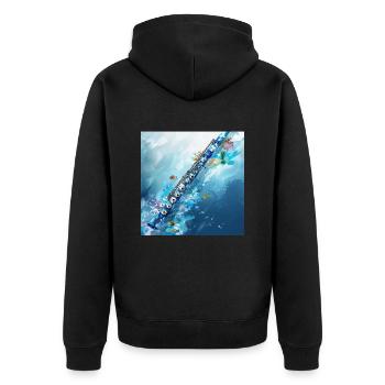 Flûte de poisson - Veste à capuche bio Premium Unisexe - noir - Dos - Nico (187cm)