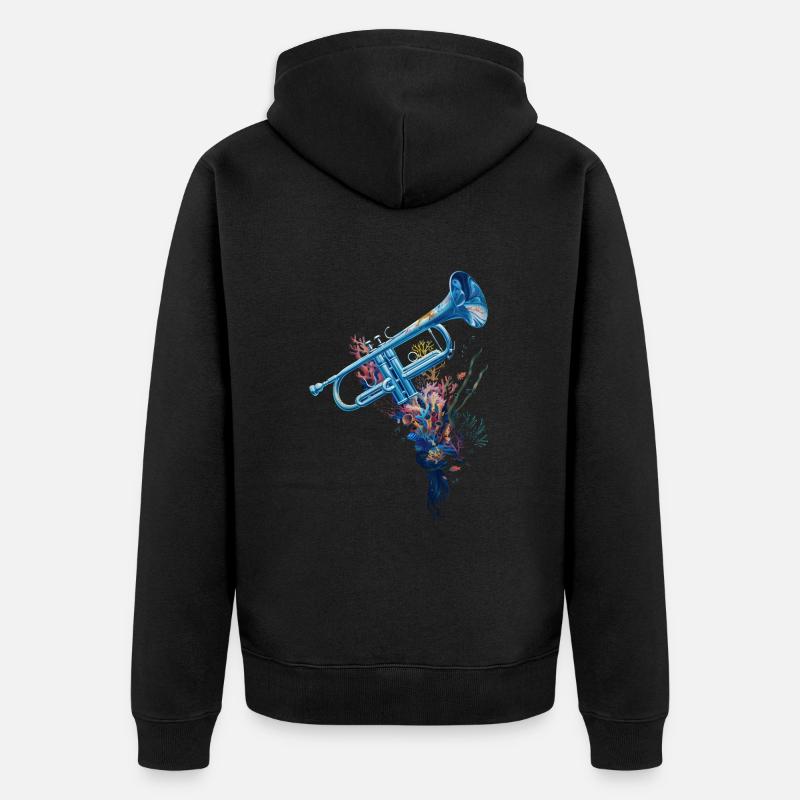 Trompette de poisson - Veste à capuche bio Premium Unisexe - noir