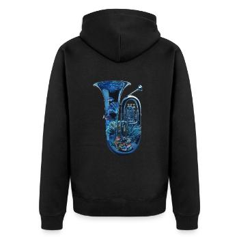 Tuba de poisson - Veste à capuche bio Premium Unisexe - noir - Dos - Nico (187cm)