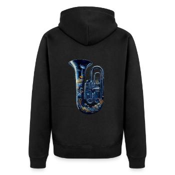 Tuba de poisson - Veste à capuche bio Premium Unisexe - noir - Dos - Nico (187cm)