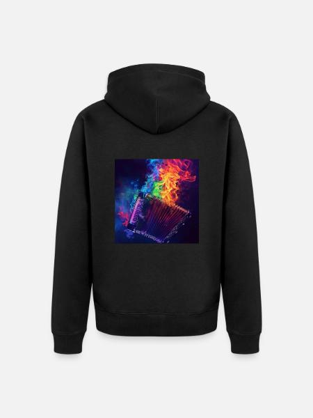 Akkordeon - Unisex Premium Bio Zip Hoodie - Schwarz