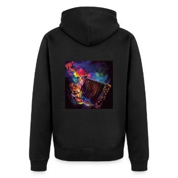 Accordéon - Veste à capuche bio Premium Unisexe - noir - Dos - Nico (187cm)